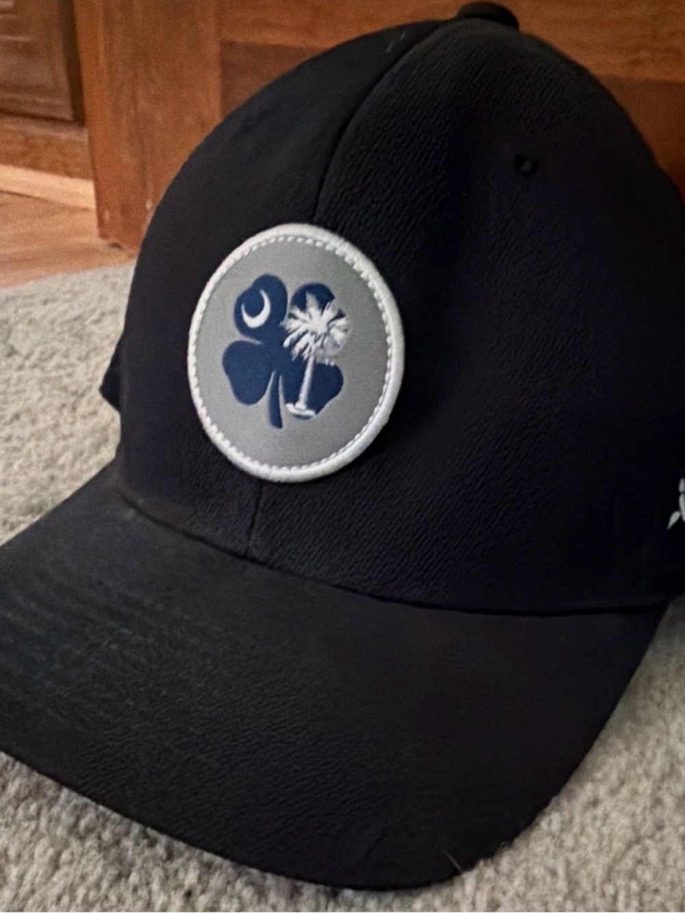 Black Men's Baseball Cap with Palm & Crescent Patch